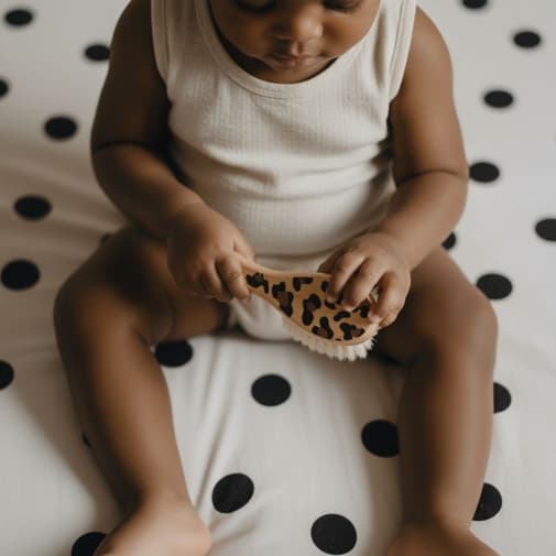 Elhee - Brosse bébé en bois naturel Graouu