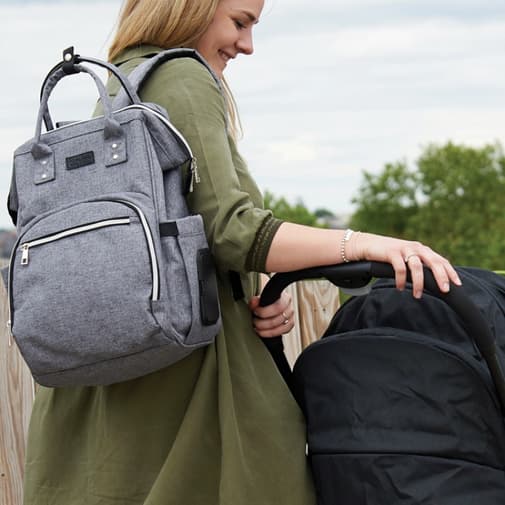 Tinéo - Sac à dos à langer gris