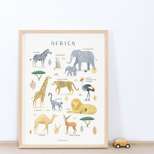 Lilipinso - Affiche Animaux d'Afrique (30 x 40 cm)