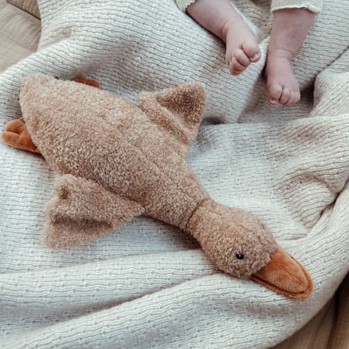 FLOW - Peluche bruit blanc rechargeable oie Liva marron