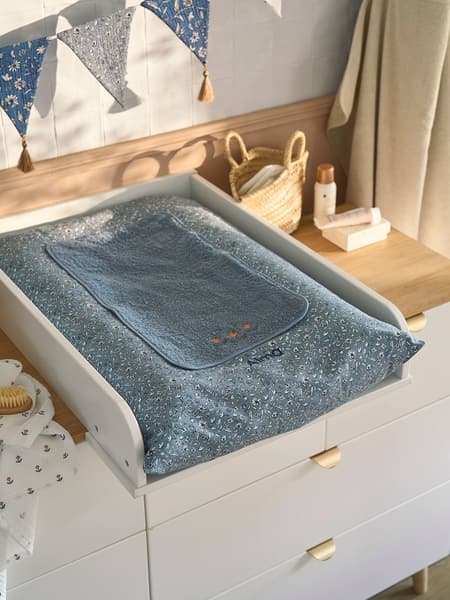 Vertbaudet - Matelas à langer personnalisable INDIA bleu imprimé
