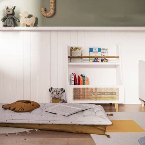 Maisons du Monde - Range-livres blanc et cannage rotin