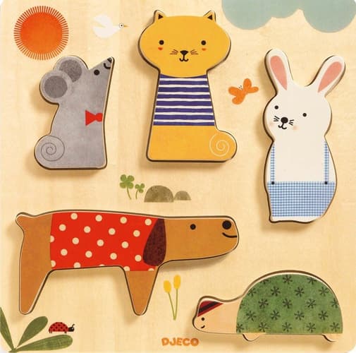 Djeco - Djeco - Puzzle animaux Woodypets - 5 pièces