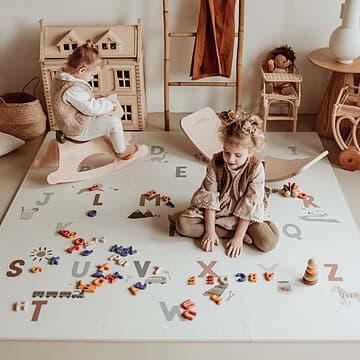 Play&Go - Tapis de Jeux Réversible - Alphabet & Terrazzo