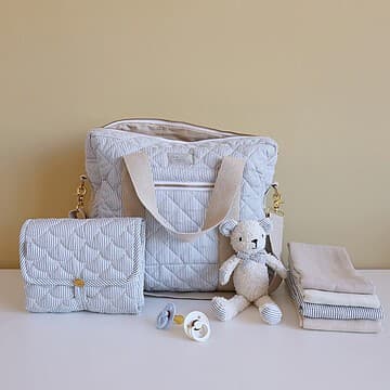 CamCam Copenhagen - Matelas à Langer Nomade - Classic Stripes Blue