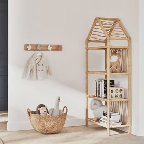 Maisons du Monde - Bibliothèque maison enfant en rotin et bambou beige
