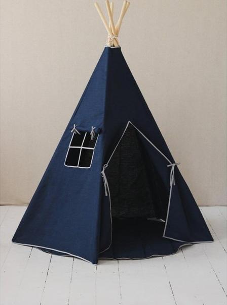 Moi Mili - Tente tipi bleu marine lin naturel
