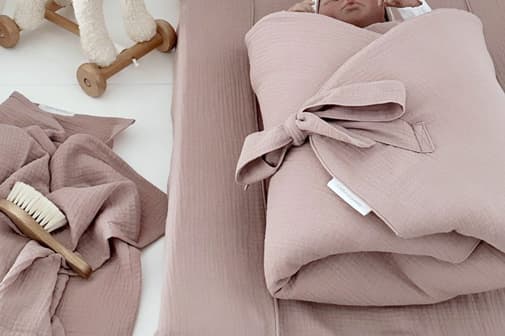 Mon Lit Cabane - - Gigoteuse d'Emmaillotage en Mousseline - Dusty Pink - Rose
