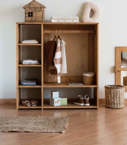 Hannun - Armoire enfant montessori bois marron clair