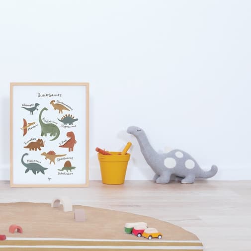 Lilipinso - Affiche enfant les dinosaures (30 x 40 cm)
