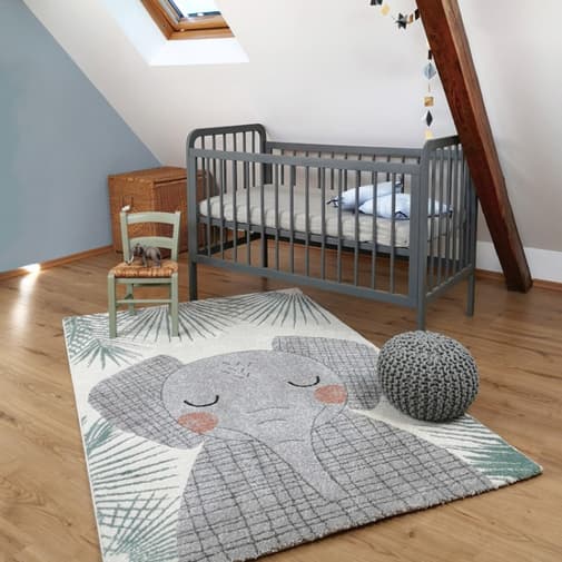 Nattiot - Tapis rectangulaire éléphant Junko (120 x 170 cm)