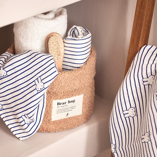 Jollein - Lot de 3 langes en coton Miffy Stripe Navy (70 x 70 cm)