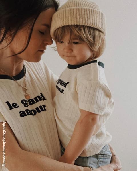 émoi émoi - Le t-shirt Le grand amour femme en coton bio - crème