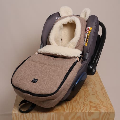 Kaiser - Chancelière capuche souris en laine marron (0-12 mois)