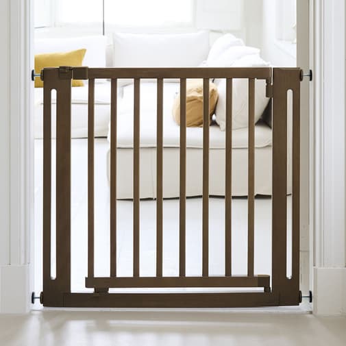 Petite Amélie - Petite Amélie | Barrière de sécurité enfant | En bois | Cocoa | 79-87 cm | Ajustable par pression ou vissage conforme à la norme EN 1930:2011