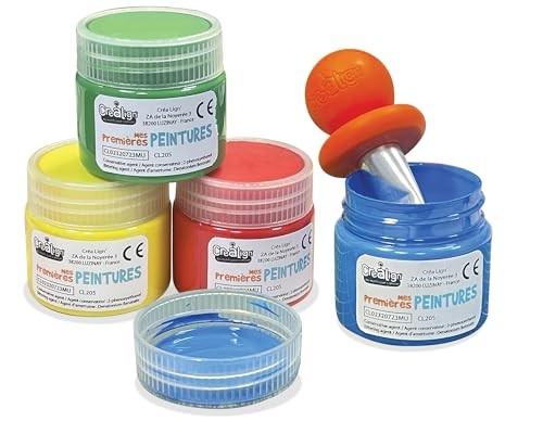 Crea Lign - Créa Lign' | Mes 1ères peintures | 12 mois+ | 4 pots lavables non coulantes