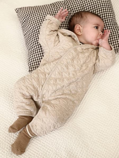 Vertbaudet - Combipilote bébé en jersey beige chiné