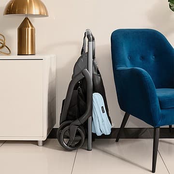Bugaboo - Poussette Citadine Complète Dragonfly Châssis Graphite - Bleu Horizon