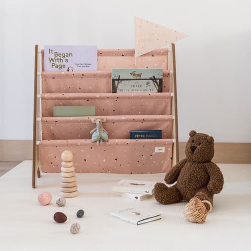 3 sprouts - Bibliothèque en tissu recyclé Terrazzo argile