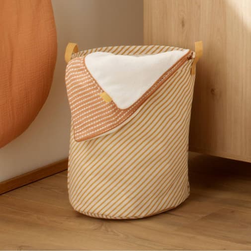 Sauthon - Panière De Rangement En Tissu - Sunlight Orange