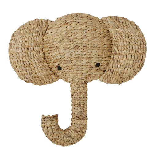 Maisons du Monde - Trophée mural éléphant en fibre végétale 52x50