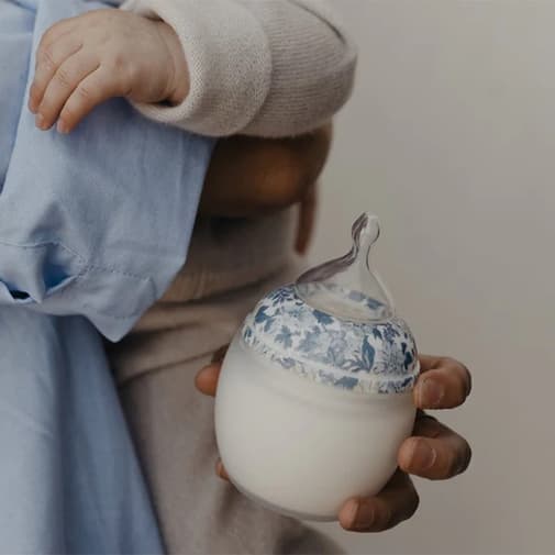 Élhée - Biberon silicone Liberty Honey Dew Blue 150ml - Bleu