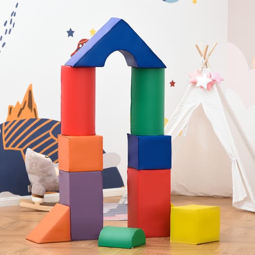 Homcom - Jouets éducatifs 11 blocs de construction en mousse de motricité XXL