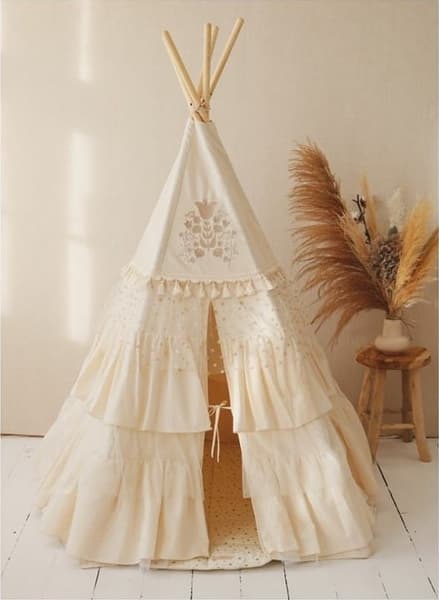 Moi Mili - Tente tipi avec franges et tapis boho ca