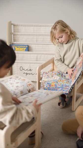 RNT by Really Nice Things - Bibliothèque contreplaqué pin textil Onceupon Montessori