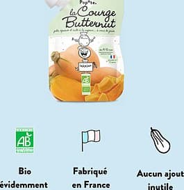 Popote - Gourde Repas Bio Courge Butternut - 120 g