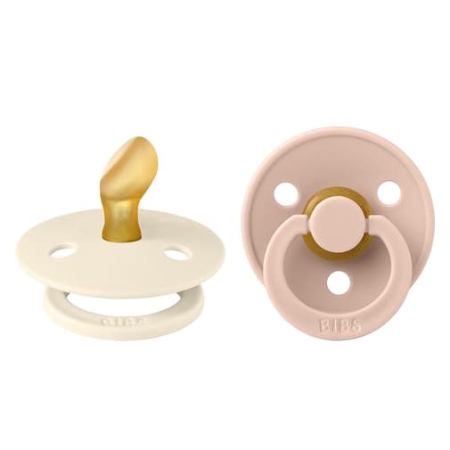 Bibs - Lot de 2 Sucettes Anatomiques Colour Ivory & Blush - 0/6 Mois