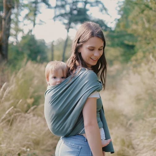 NéoBulle - Echarpe de portage tissée en coton bio vert eucalyptus (4,60 m)