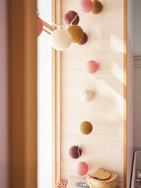 Vertbaudet - Guirlande boules lumineuse avec interrupteur rose