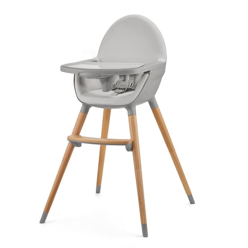 Kinderkraft - Chaise Haute Évolutive 2en1 Fini 2 , Fauteuil Enfant, Chaise Bébé Enfant, Réglable, Design Universel Gris