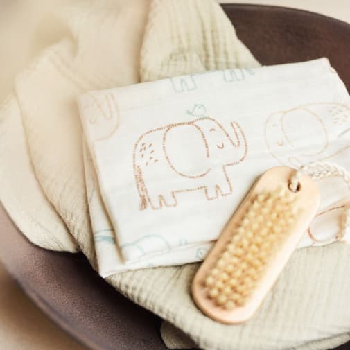 Jollein - Lot de 3 gants de toilette en gaze de coton Elephant Tales