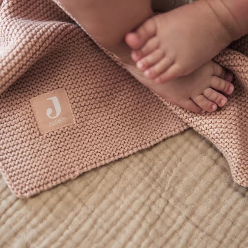 Jollein - Couverture en tricot Basic Knit Wild Rose (75 x 100 cm)