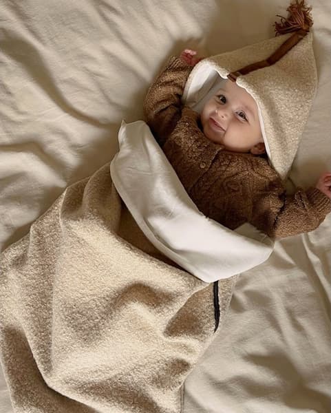 Maison Mazarine Et Moi - Nid d'ange bébé moumoute beige