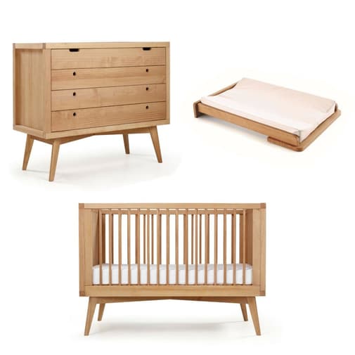ID Kids - Chambre complète montessori bébé bois massif 70x140 cm