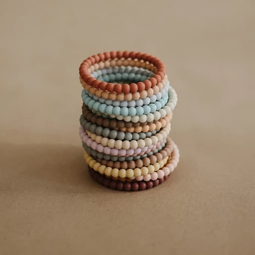 Mushie - Lot de 3 Bracelets de Dentition - Berry Marigold & Khaki