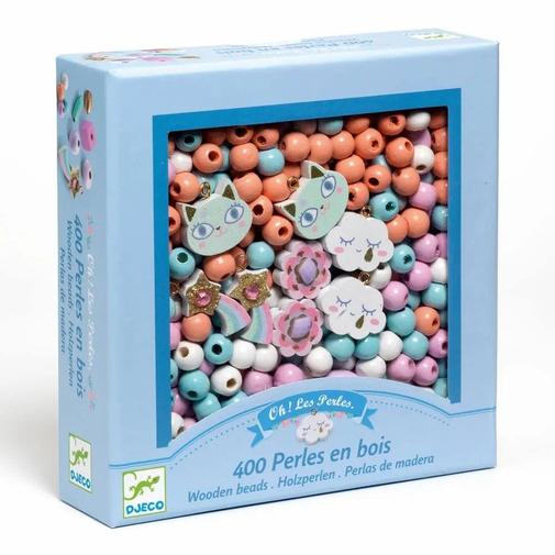 Djeco - Perles et bijoux perles bois - arc-en-ciel