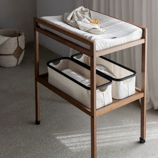 Quax - Table à langer avec roulettes Mori Chataigner