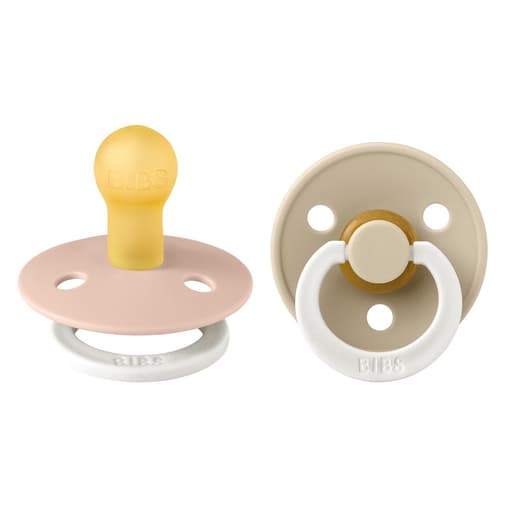 Bibs - Lot de 2 Sucettes Rondes Night Colour Blush & Vanilla - 0/6 Mois