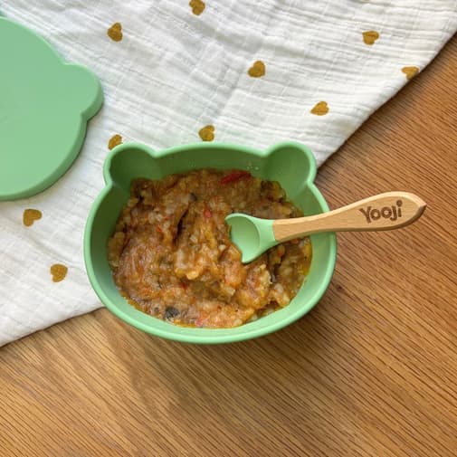 Yooji - Bol à couvercle en silicone rose pastel