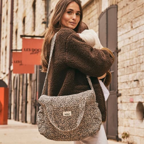 BEBEL - Sac à langer Middle Léopard beige