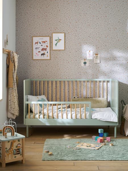 Vertbaudet - Lit bébé cannelé évolutif 70x140cm vert