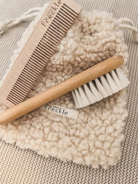 My Little Freckle - My Little Freckle - Set Brosse à Cheveux + Peigne + Pochon Sherpa