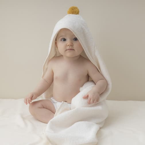 Nobodinoz - Cape de bain écru So cute (73 x 73 cm)