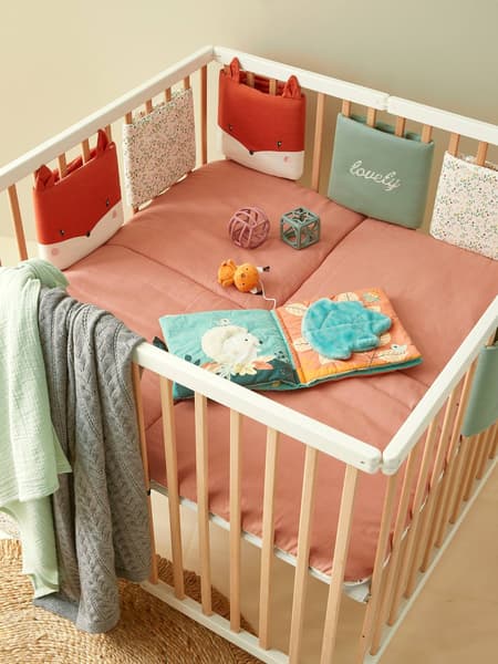 Vertbaudet - Tour de lit / tour de parc pare-chocs FLEURETTES multicolore