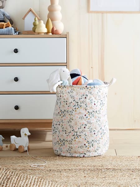 Vertbaudet - Panier de rangement matelassé imprimé fleurs imprimé fleuri