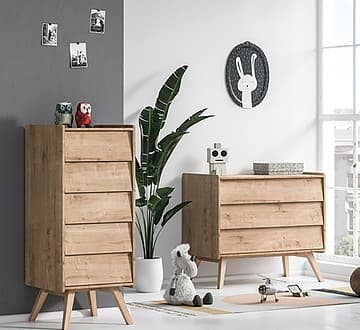 Vox Meubles - Commode et Plan à Langer Vintage - Chêne